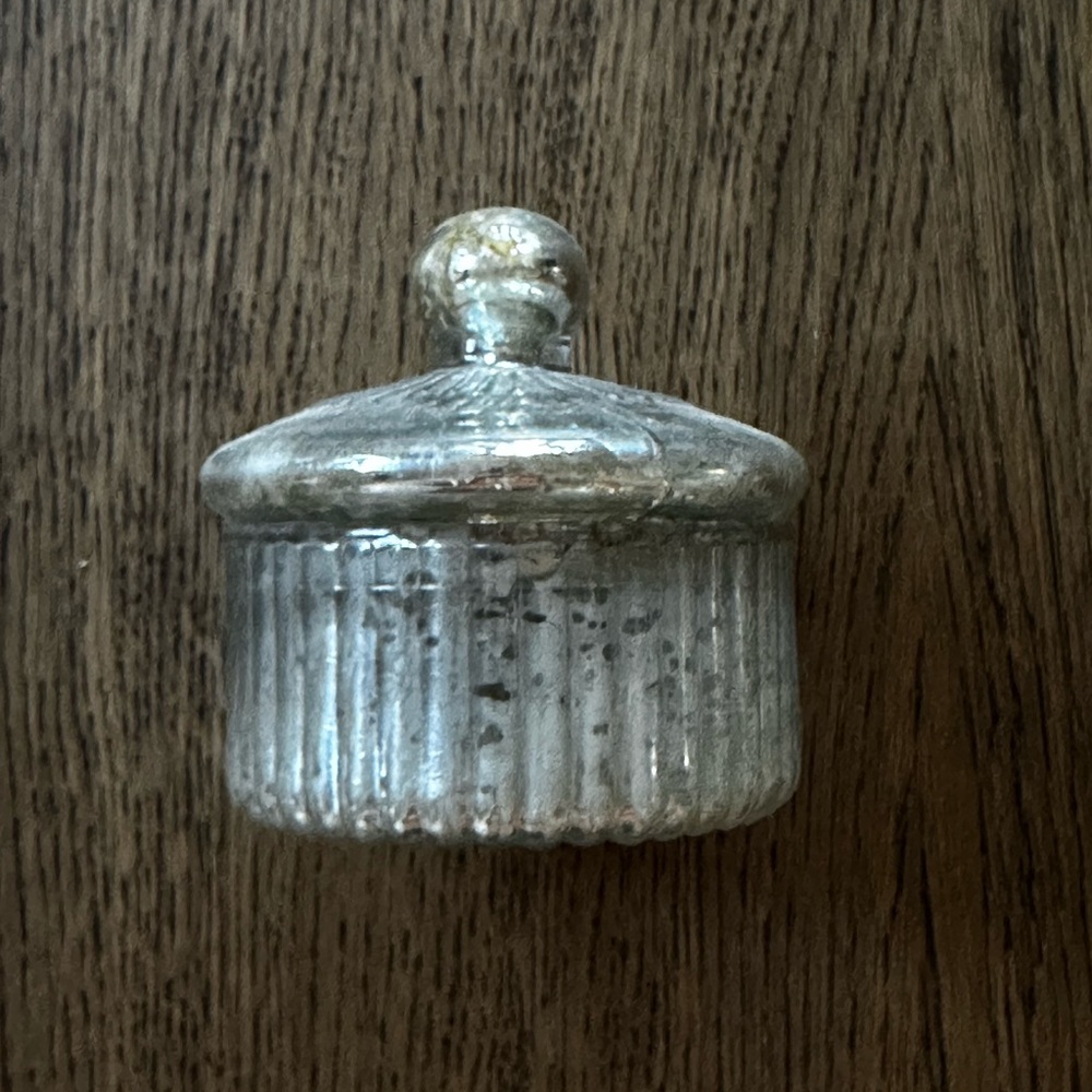 Mercury Glass Trinket Jar with Lid